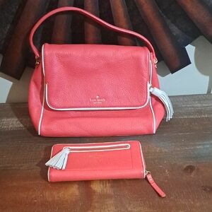 Kate Spade Coral Shoulder Bag and Wallet